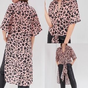 Anthropologie Maeve Pink Animal Print Maxi Top Blouse Combo SIZE SMALL